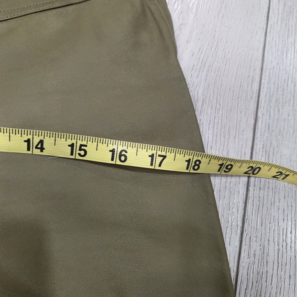 Rare Plein Sud Leather Olive Green  Button-Up Pant Set - Picture 13 of 16